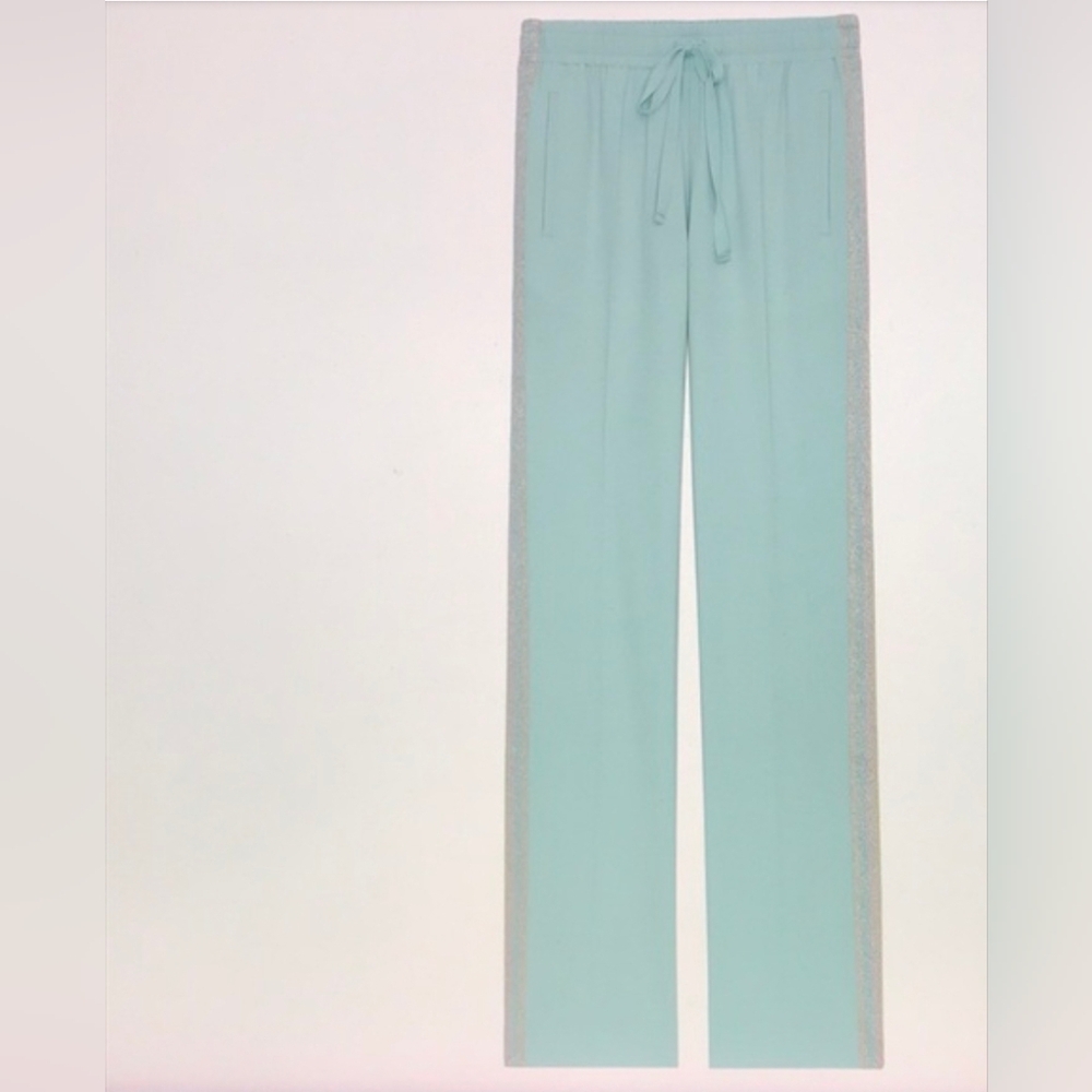 Zadig & Voltaire Pomy CREPE PASTEL BLUE PANT SZ 42 -8/10 - M/L